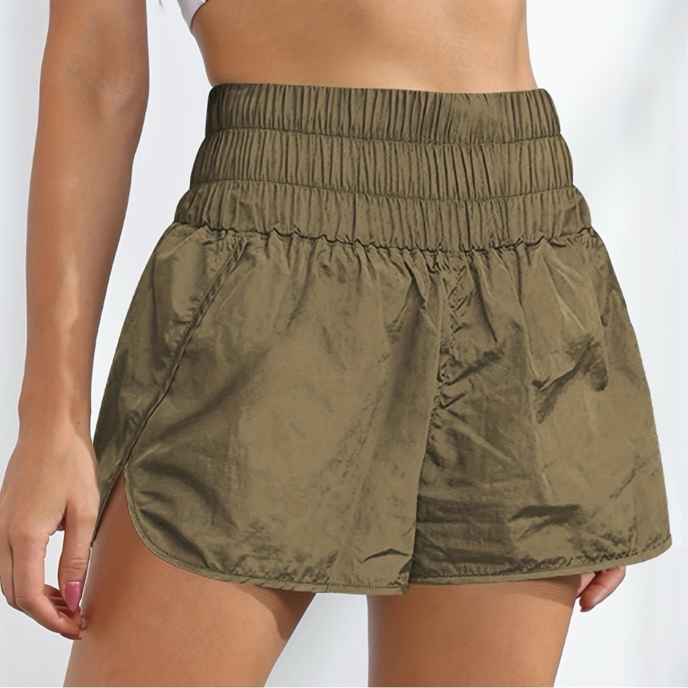 Olive Green High Waist Active Shorts XS - Picture 4 of 4